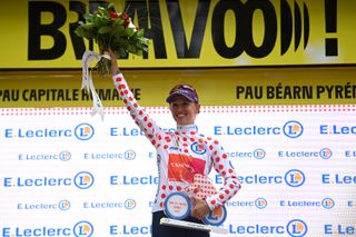 Kasia Niewiadoma in the polka dot jersey