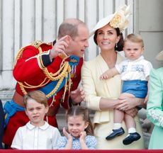 Prince George with Princess Charlotte, Prince Louis and their parents the Duke and Duchess of Cambridge