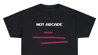 A Donkey Kong t-shirt which reads "not arcade"