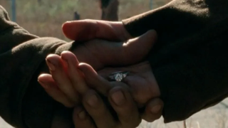 Glenn proposing to Maggie in The Walking Dead.