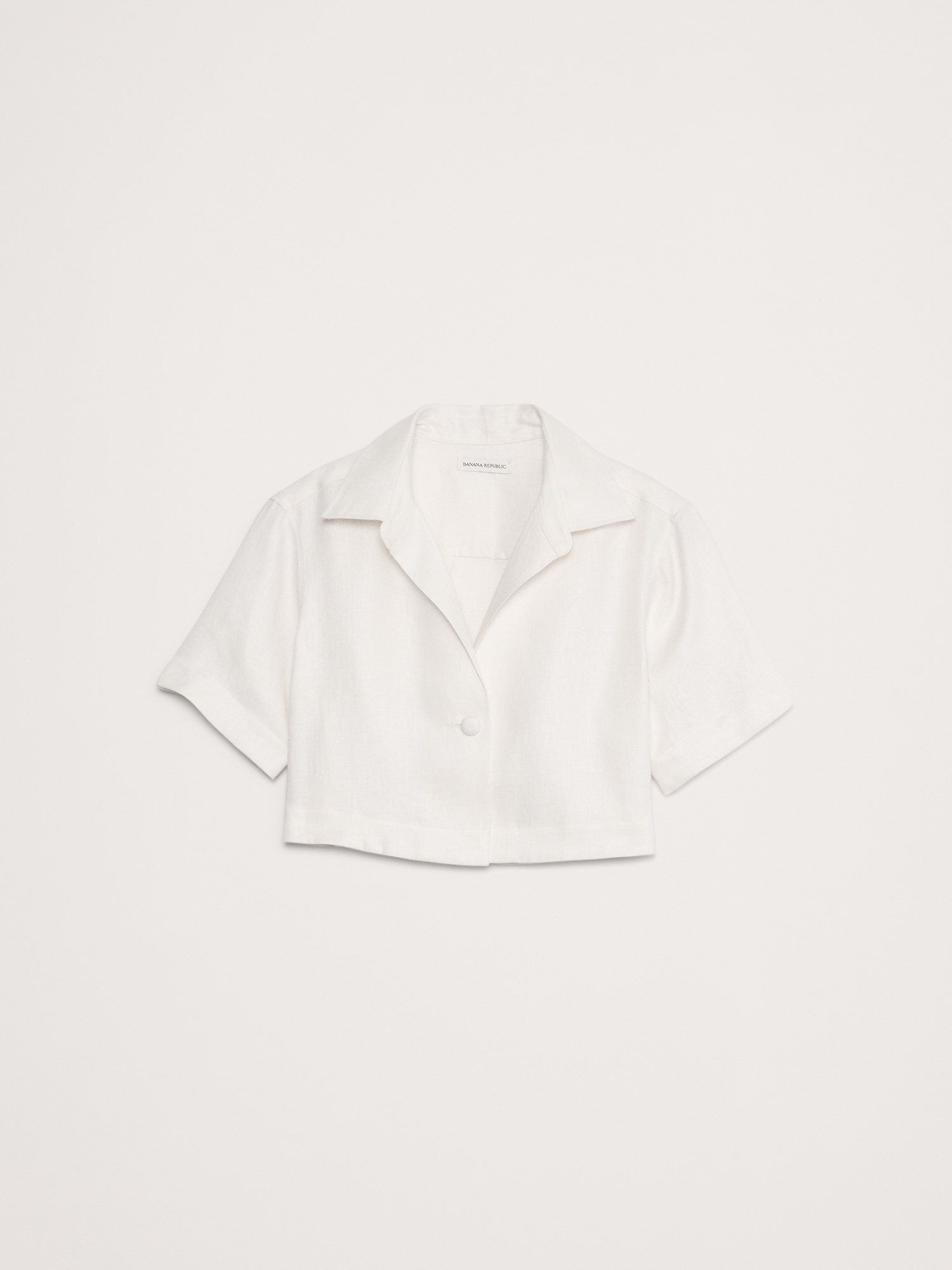 Oversized Linen Cropped Resort Shirt