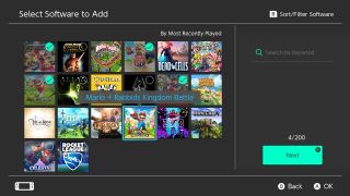 How to create groups on Nintendo Switch - Select software titles