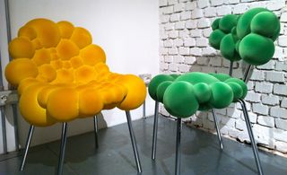Yellow and green bubble chair