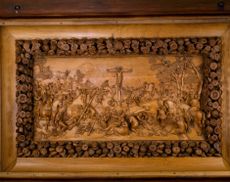 National Trust treasures - The wooden carving in the Great Hall at Dunham Massey.