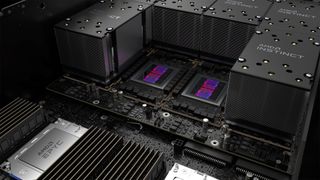 AMD MI200 supercomputer node rendering
