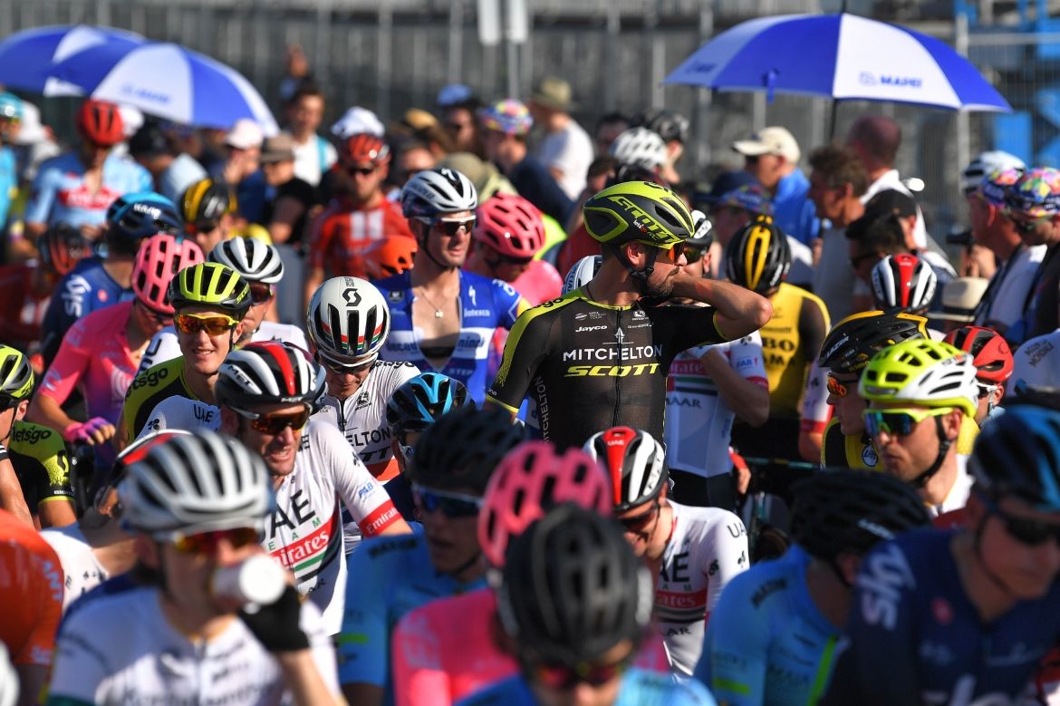 The riders get ready to race