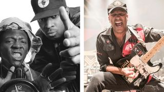 Photographs of Public Enemy’s Chuck D and Flavor Flav and Rage Against The Machine’s Tom Morello