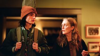 Finn Wolfhard and Julianne Moore in When You Finish Saving the World
