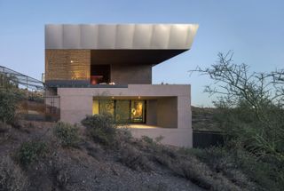 The exterior of Hidden valley house in the Arizona desert