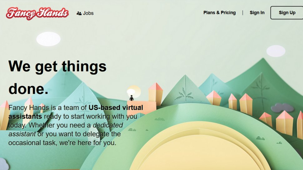Fancy Hands website screenshot (August 2025).