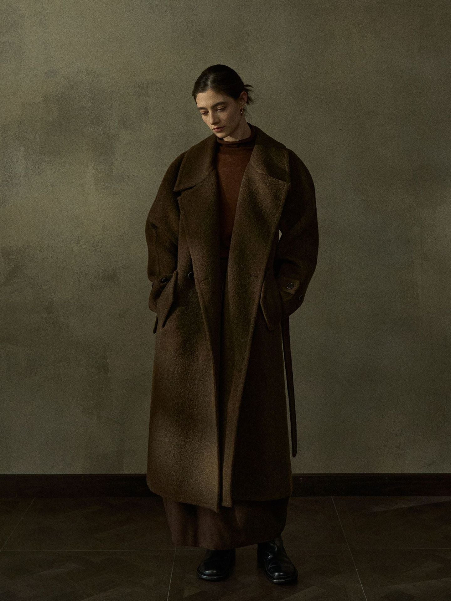 Orbit Double-Faced Notched Wool Coat