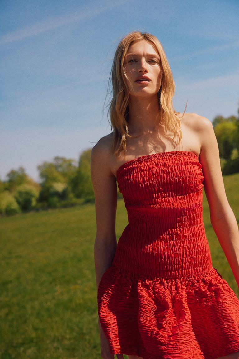Smocked Bandeau Dress