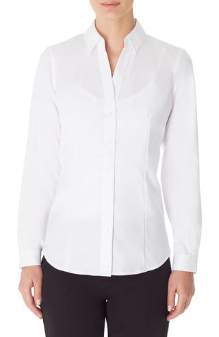 Solid Button-Up Cotton Shirt