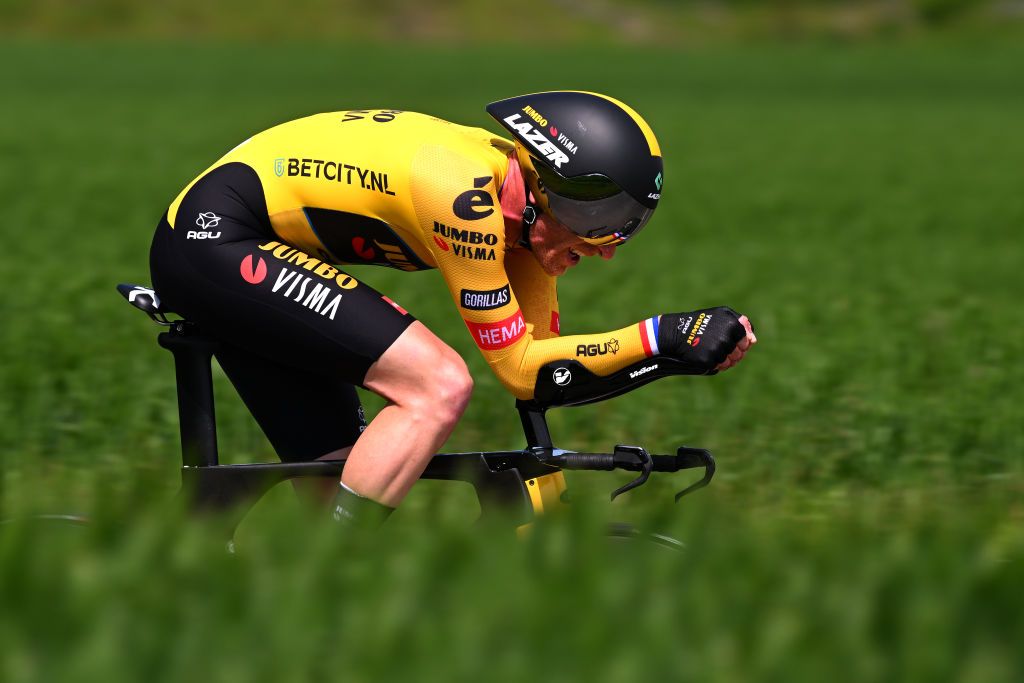 ST QUENTIN FRANCE MAY 18 Jos van Emden of The Netherlands and Team JumboVisma sprints during the 67th 4 Jours de Dunkerque Grand Prix des Hauts de France 2023 Stage 3 a 159km Individual time trial in SaintQuentin on May 18 2023 in St Quentin France Photo by Luc ClaessenGetty Images