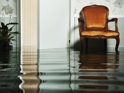 Chair in flooded living room