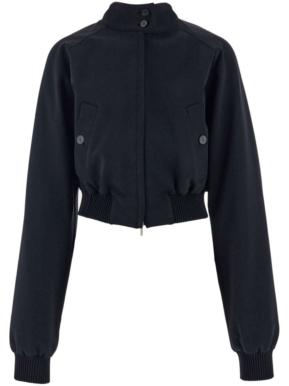 Cropped Zipped Bomber Jacket