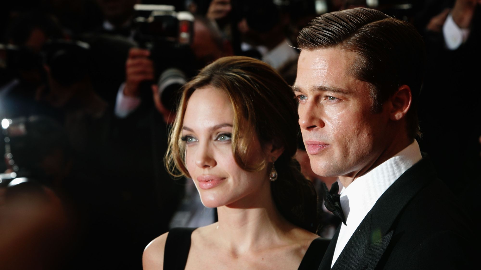 Angelina Jolie and Brad Pitt attend the Cannes Film Festival in 2007