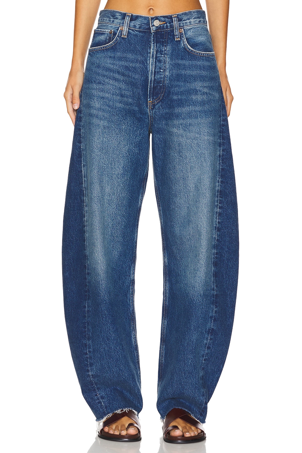 Luna Pieced High Rise Curved Taper Jeans