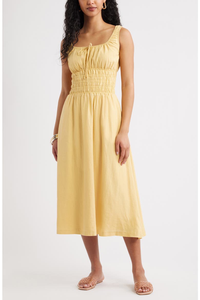 Smocked Waist Midi Dress