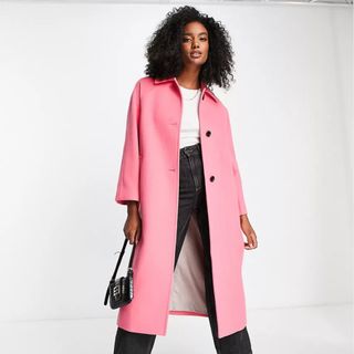 ASOS pink coat - Brigitte Macron’s bubblegum pink trench coat
