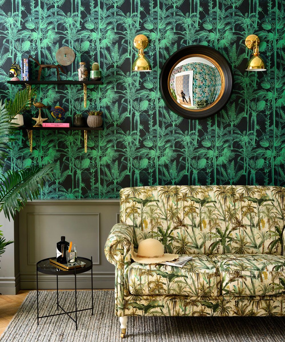 cuban royal palm with sofa