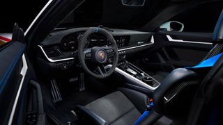 Porsche 911 Dakar car interior and driver's seat