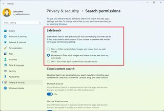 SafeSearch settings