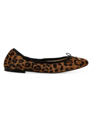 The Everyday Leopard-Print Calf Hair Ballet Flats