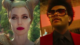 Angelina Jolie in Maleficent and The Weeknd in Blinding Lights