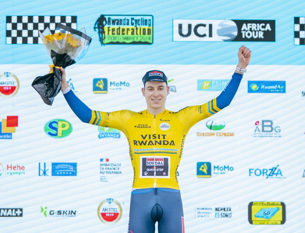 Jonathan Vervenne (Soudal-QuickStep Devo Team) takes the first leader&#039;s jersey at Tour du Rwanda 2024