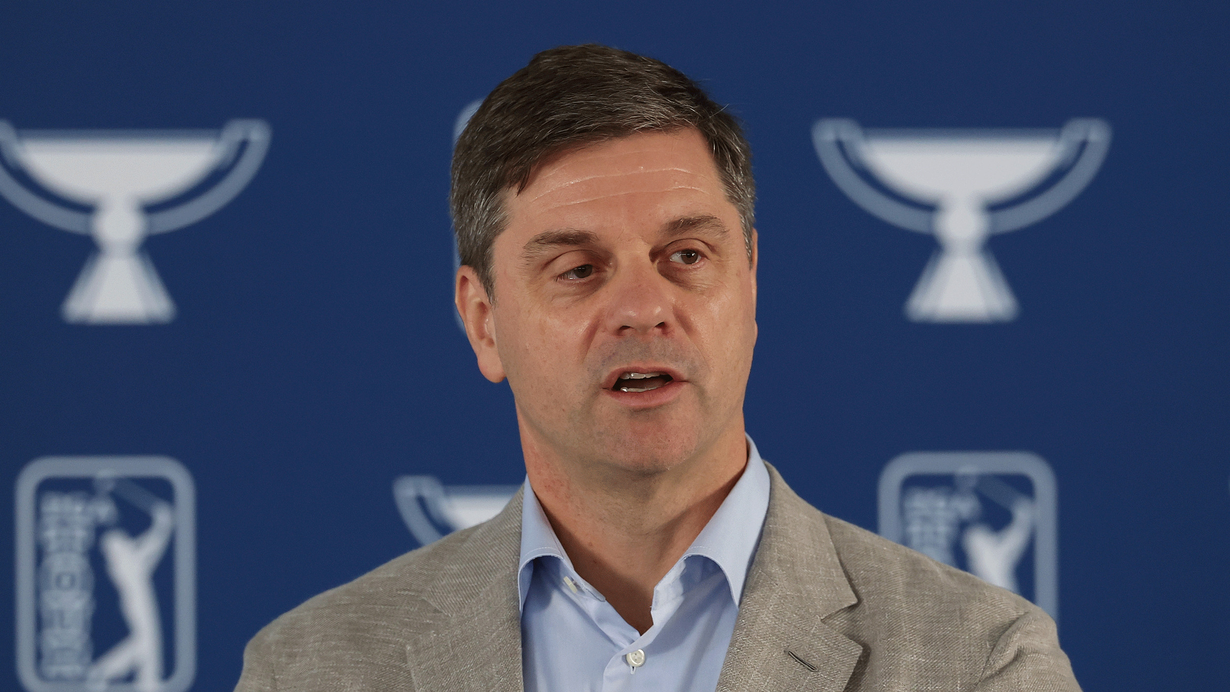 PGA Tour CEO Brian Rolapp speaks ahead of the 2025 Tour Championship
