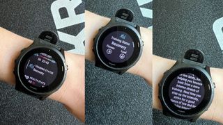 View of Health Editor Grace Walsh's Garmin Forerunner 945 Recovery Training Status