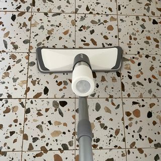 Using the Lakeland Spray Mop with 2 Aluminium Bottles on terrazzo tiles