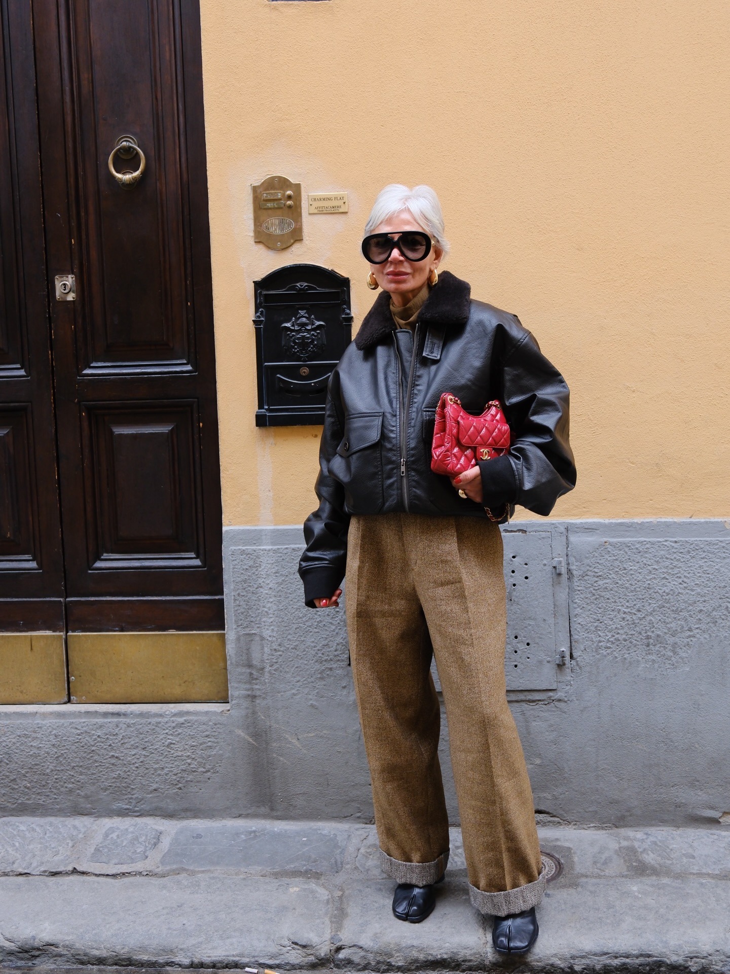 @greceghanem wearing a winter outfit idea.