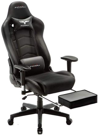 Ficmax's chair with the footrest extended.