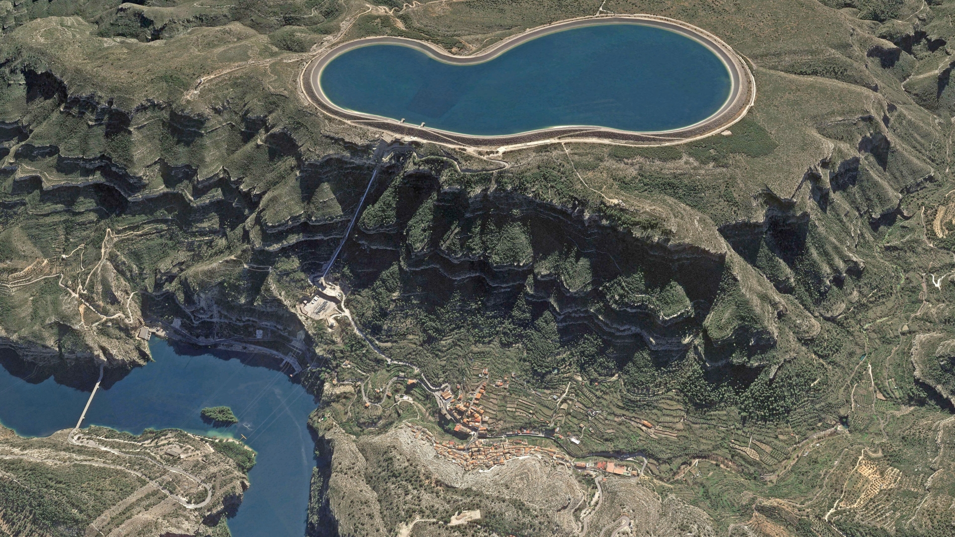 A pumped hydro energy storage plant in Spain.