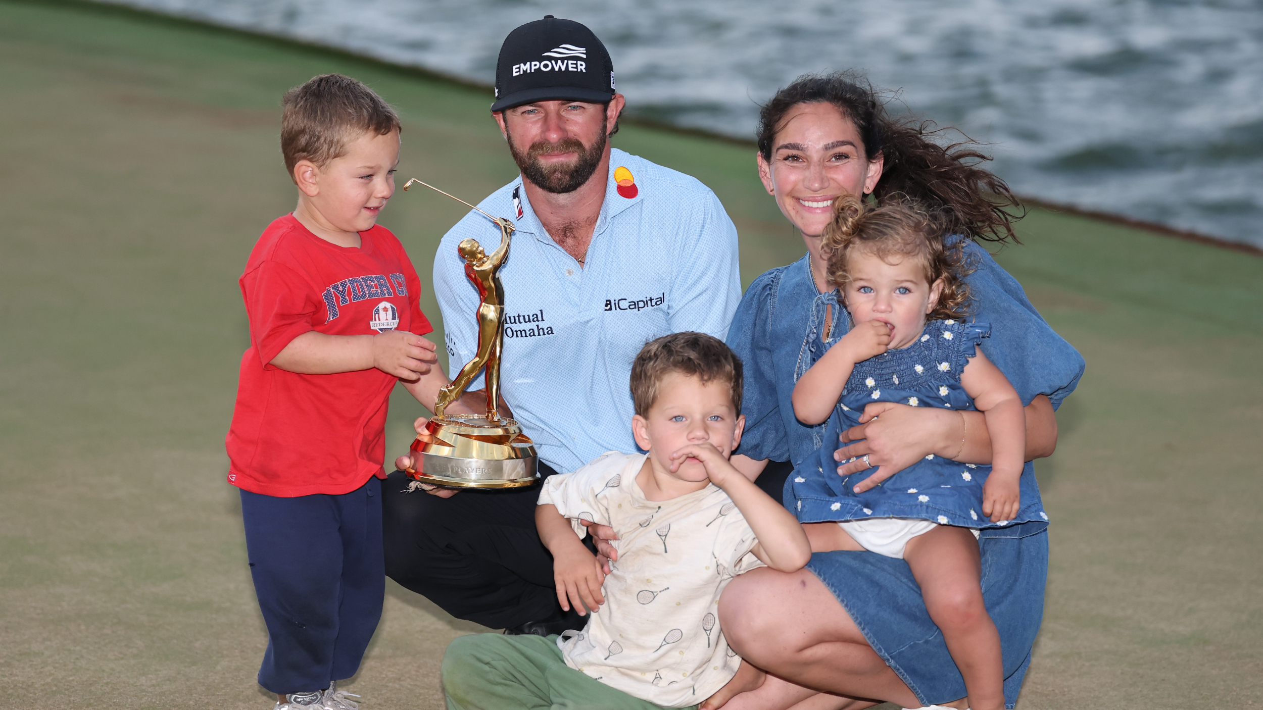 Cameron Young, his wife Kelsey and their family