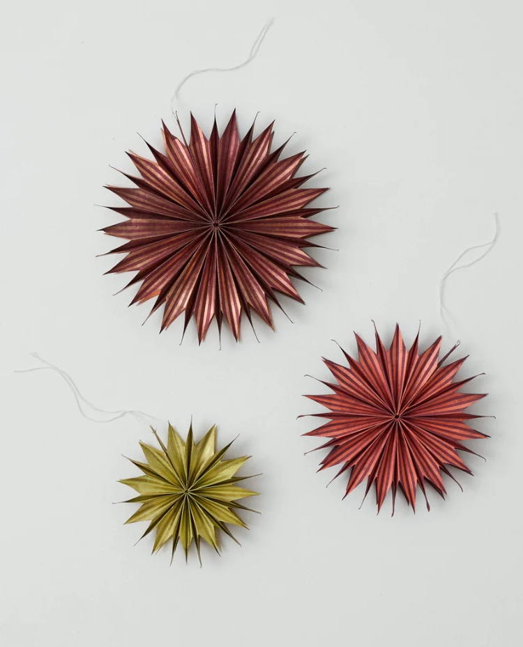 TOAST, Striped Lokta Paper Star Set | Multi