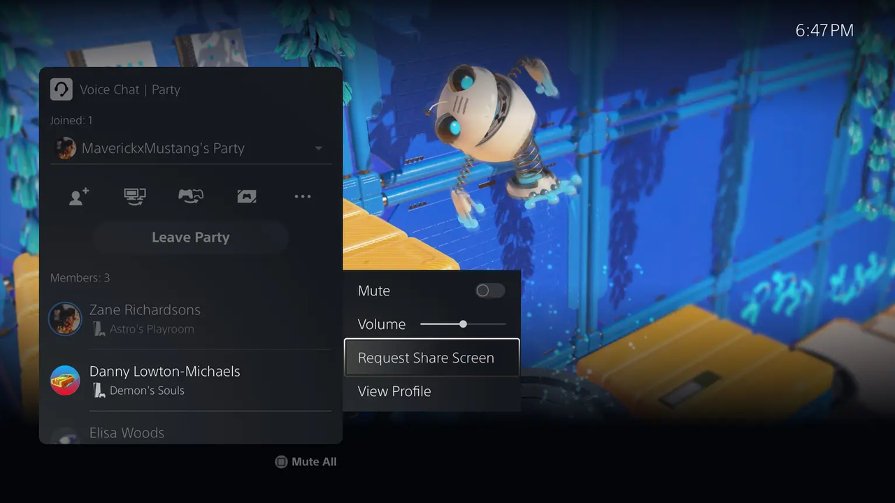 PS5 Request Share Screen
