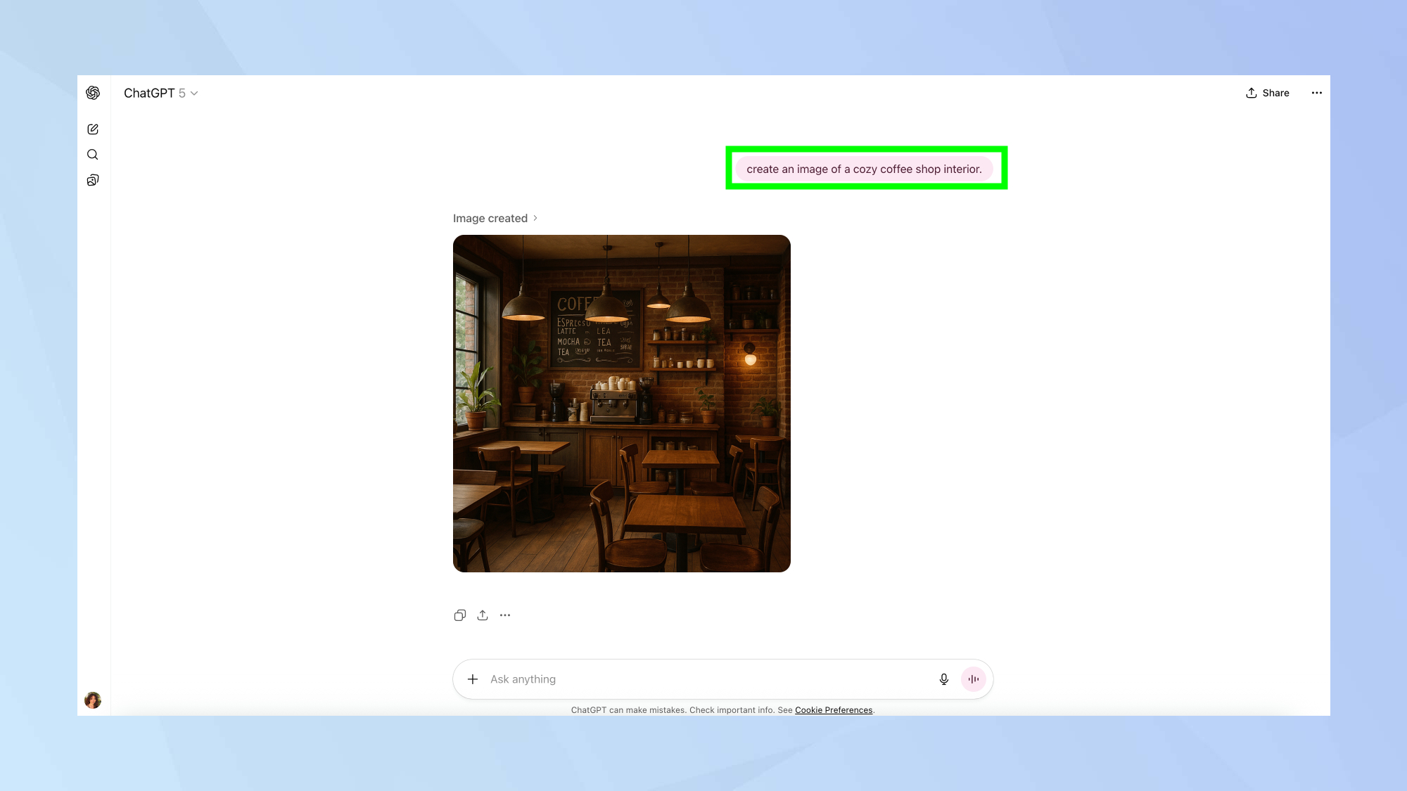 ChatGPT image generation