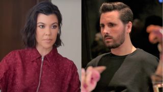 Kourtney Kardashian and Scott Disick on The Kardashians.