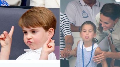 Prince Louis and Princess Charlotte pulling faces at official events