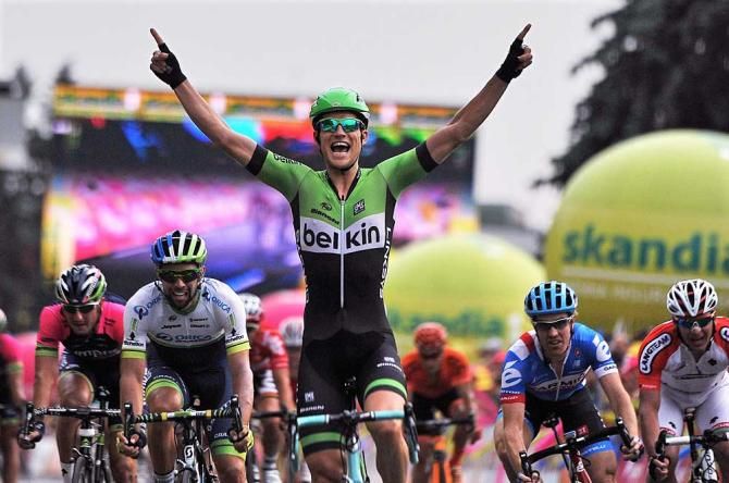 Theo Bos (Belkin) celebrates his victory