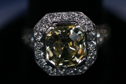 Yellow Diamond Asscher-Cut Ring