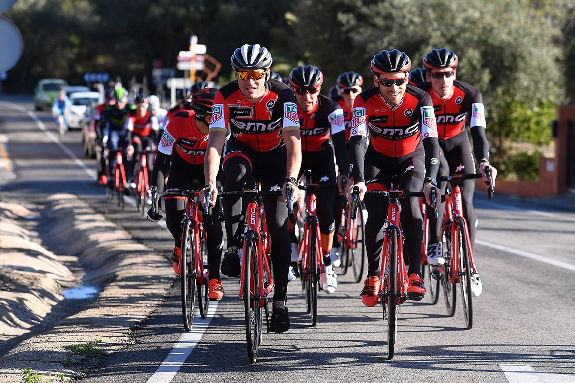 The BMC Racing team trains in Spain