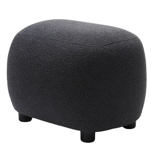 Wide Boucle Upholstered Ottoman