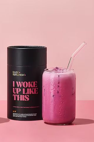 galentine's day gift ideas - raise and replenish i woke up like this pink latte blend
