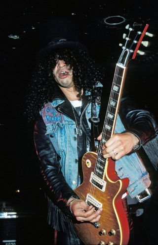 Slash of Guns N Roses performs at Sundance On October 16, 1987 In Bayshore New York.