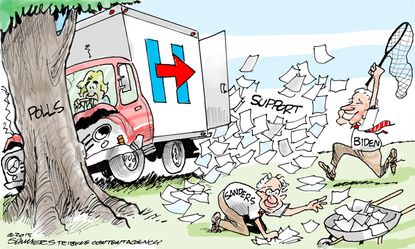 Political cartoon U.S. Clinton Biden Sanders