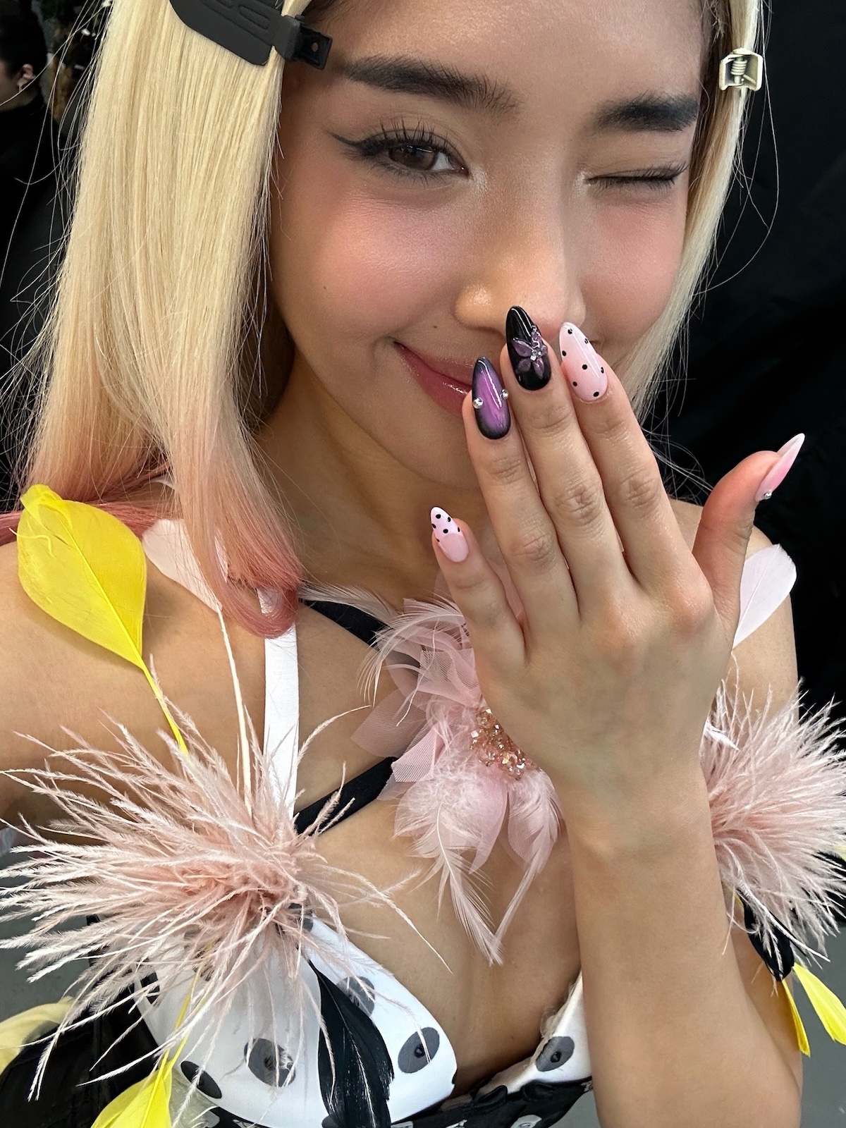 Katseye bedazzled nails